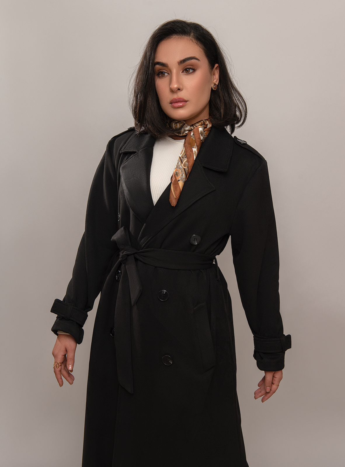 Faux Suede Trench Coat - Image 2